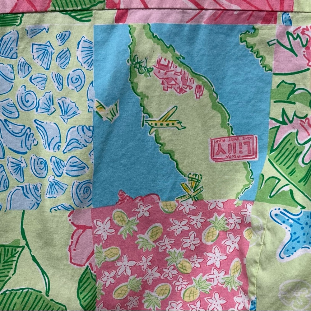 Lilly Pulitzer Patchwork Floral Seashell Wrap Top… - image 5